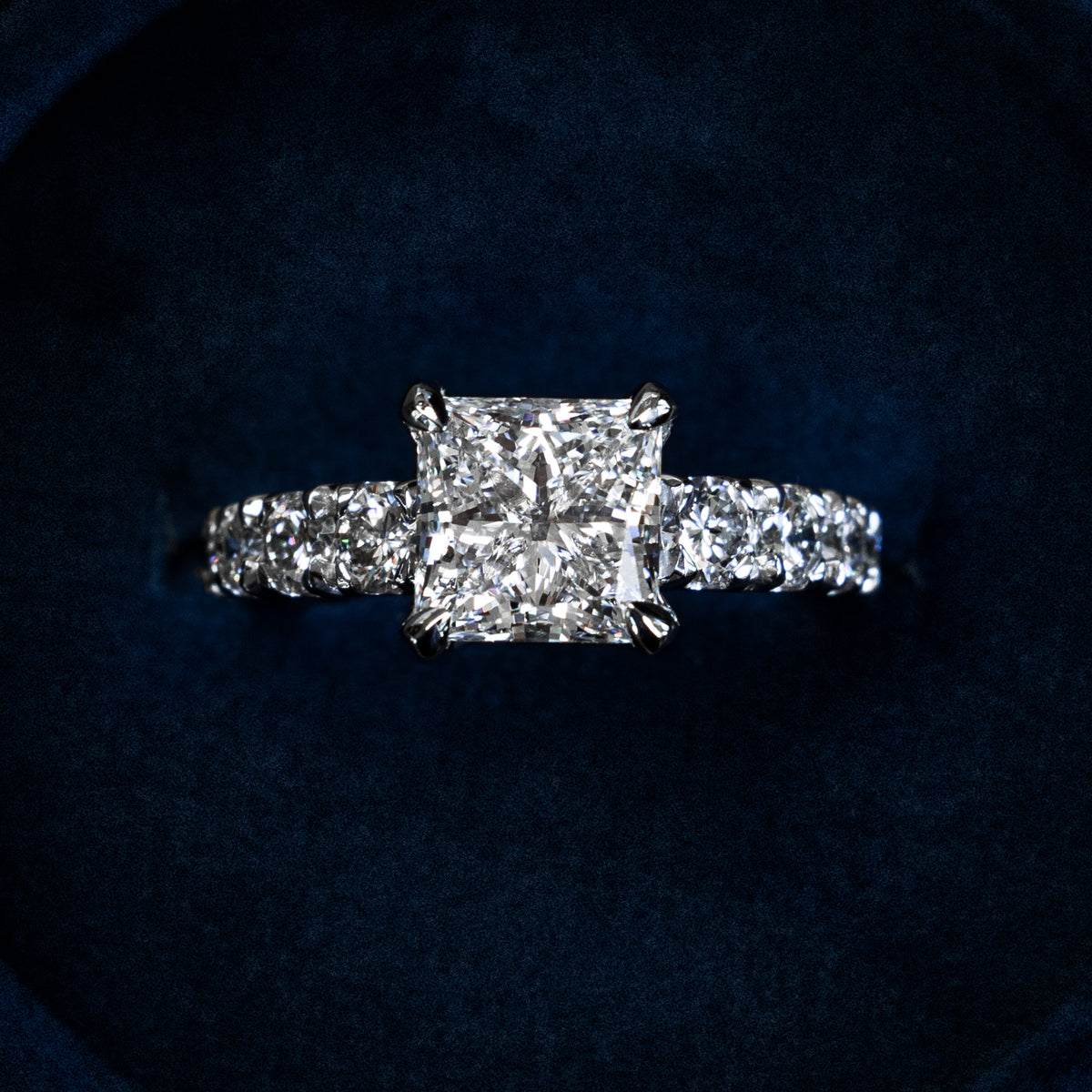Princess Setting Princess Cut Diamond Solitaire With Claw Prong Setting - Modern Goldsmith